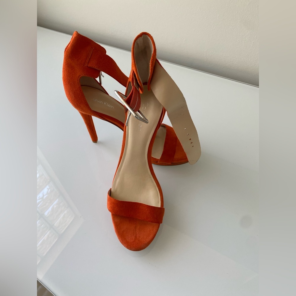 Orange heels size 7 great for a night out